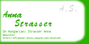 anna strasser business card